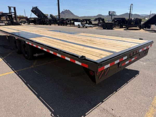 36x102 Gooseneck Low Pro Flat Deck, Slide Out Ramps, 22K GVWR