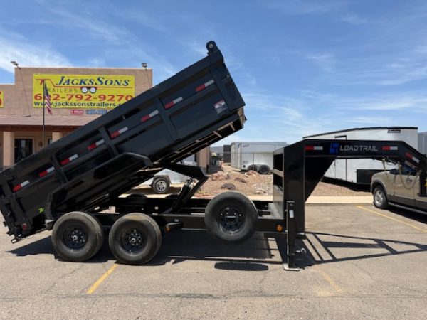 14x83 Gooseneck, Tandem Axle, 14K GVWR, Low-Pro Dump, 36" Sides