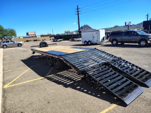 22x102 Ironbull Tandem Axle,14K GVWR, 10" I-Beam, Deckover, Rampage Ramps