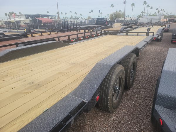 22x102x6" Channel Tandem Axle 14K GVWR Super-Wide Equipment, Slide In Ramps