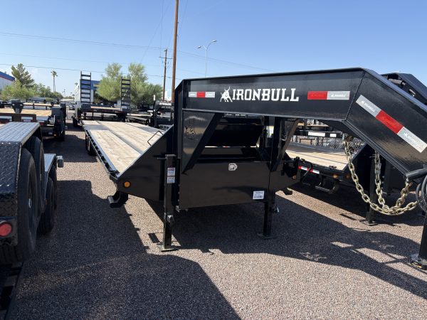 40x102 IronBull Goosneck Tandem Duals,  25,900K GVWR, Deckover, Slide In Ramps