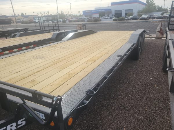 22x102x6" Channel Tandem Axle 14K GVWR Super-Wide Equipment, Slide In Ramps