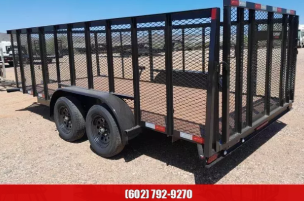 14x83 Tandem Axle, 7K GVWR,  4' Exp Metal Sides, 4' Ramp Gate