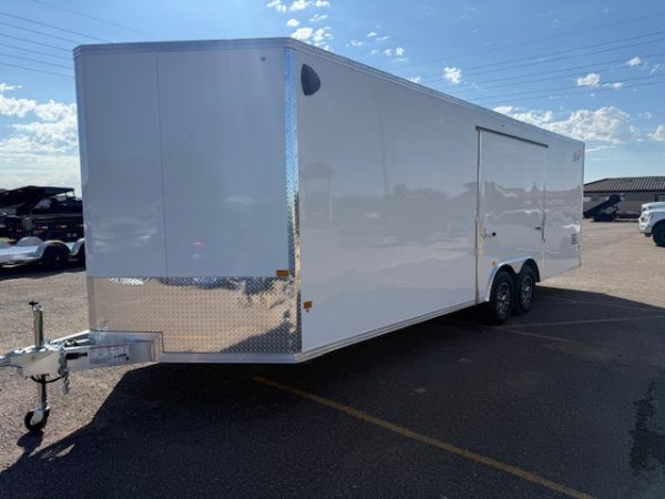 24x8.5 All Aluminum XLT-P Car Hauler, Elite Escape Door, 10K GVWR, Ramp Door