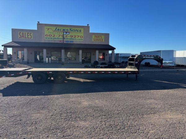 30' Gooseneck, Low-Pro Flatdeck with Duals,  25K GVWR, 14 PLY