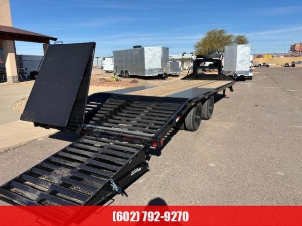 25' Gooseneck, Low-Pro Flatdeck with Duals, 25K GVWR, 14 PLY