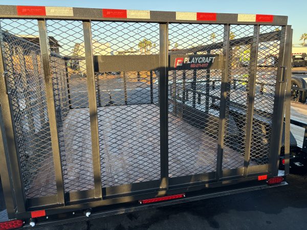 14x83 SU Tandem Axle, 4' Raised and Expanded Sides, D-Rings, Ramp Gate, Wrap Tongue, Spare Mount