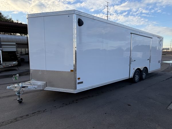 24x8.5 All Aluminum XLT-P Car Hauler, Elite Escape Door, 10K GVWR, Ramp Door