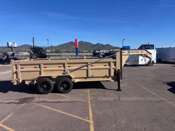 16x83 Gooseneck, Tandem Axle, 16 GVWR, Low-Pro Dump, 36" Sides