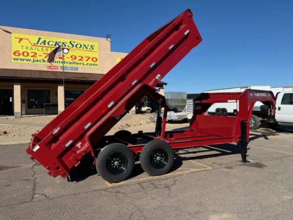 14x83 IronBull Gooseneck, Tandem Axle Dump, 15K GVWR, 24" Sides