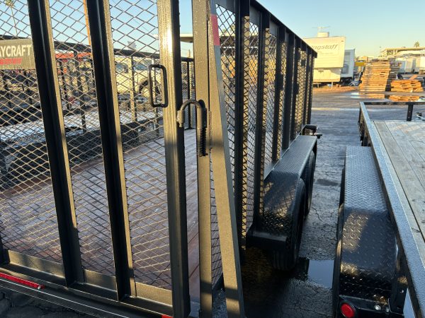 14x83 SU Tandem Axle, 4' Raised and Expanded Sides, D-Rings, Ramp Gate, Wrap Tongue, Spare Mount