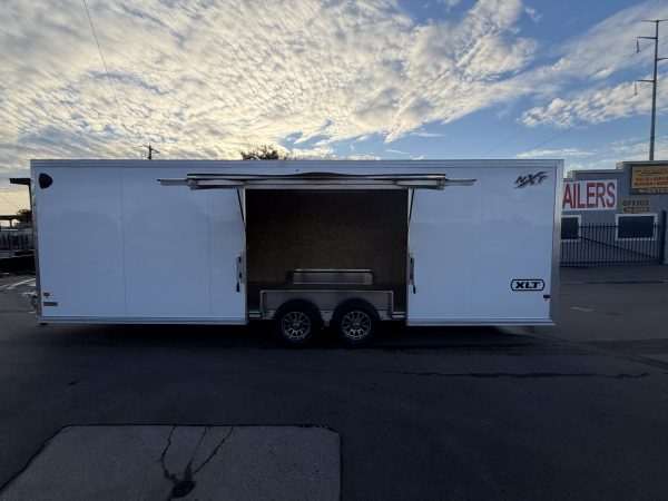 24x8.5 All Aluminum XLT-P Car Hauler, Elite Escape Door, 10K GVWR, Ramp Door