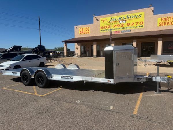 20x82 All Aluminum, 10K GVWR, Tandem Axle, XL Tilt w/ Cargo Box (8220H-XL-TILT-TA-EL-RTD)