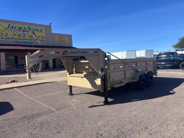 16x83 Gooseneck, Tandem Axle, 16 GVWR, Low-Pro Dump, 36" Sides