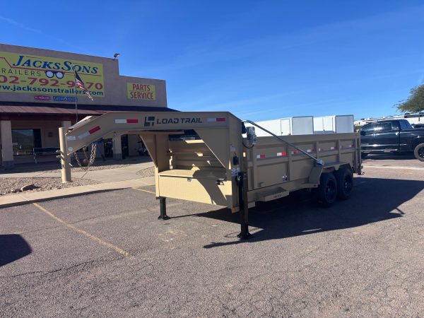 16x83 Gooseneck, Tandem Axle, 16 GVWR, Low-Pro Dump, 36" Sides