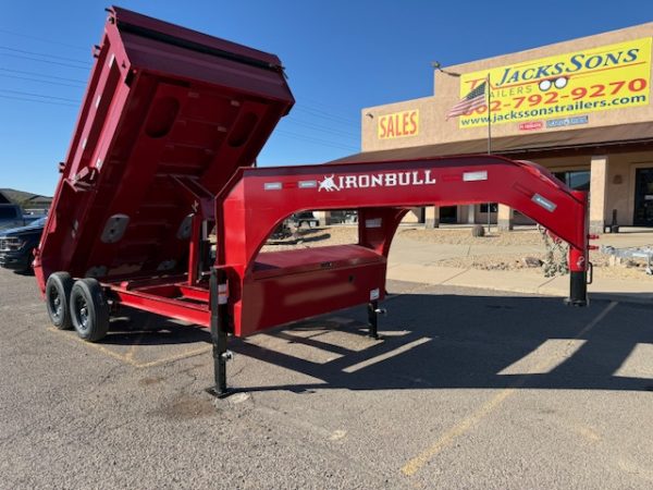 14x83 IronBull Gooseneck, Tandem Axle Dump, 15K GVWR, 24" Sides