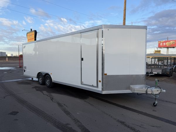 24x8.5 All Aluminum XLT-P Car Hauler, Elite Escape Door, 10K GVWR, Ramp Door