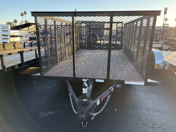 14x83 SU Tandem Axle, 4' Raised and Expanded Sides, D-Rings, Ramp Gate, Wrap Tongue, Spare Mount