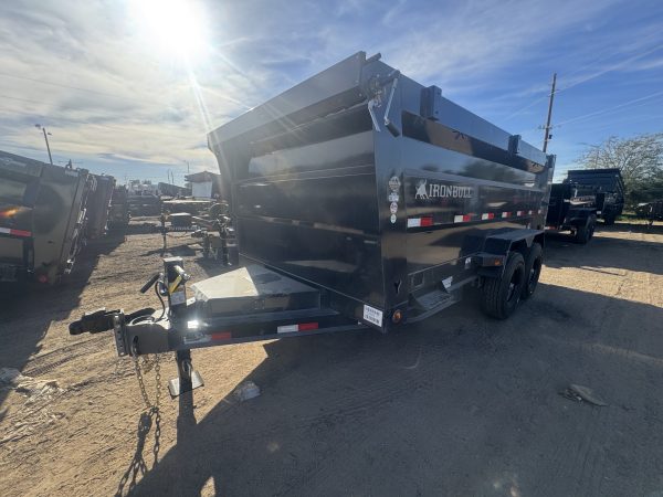 14x83 IronBull Tandem Axle Dump, 15K GVWR, 48" Sides, Solar Charger