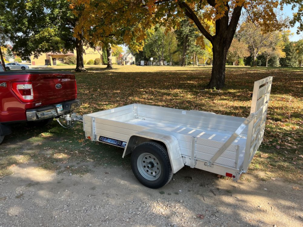 08x54 All Aluminum, 2K GVWR, Single Axle, W/ Tailgate Aluminum Wheel & Tire Upgrade  (548ESA-S-TG)