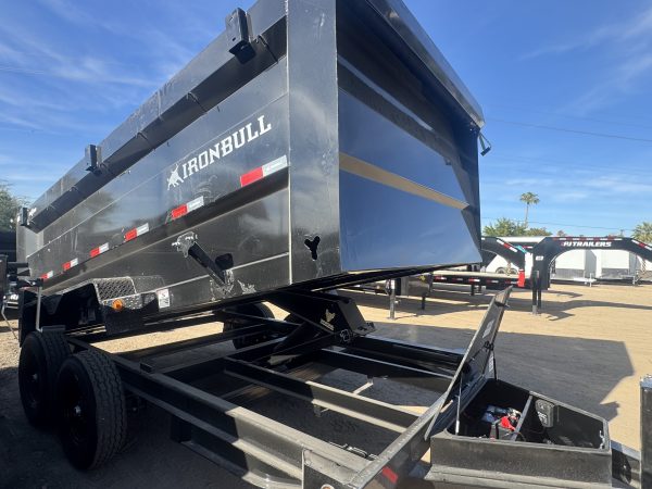 14x83 IronBull Tandem Axle Dump, 15K GVWR, 48" Sides, Solar Charger