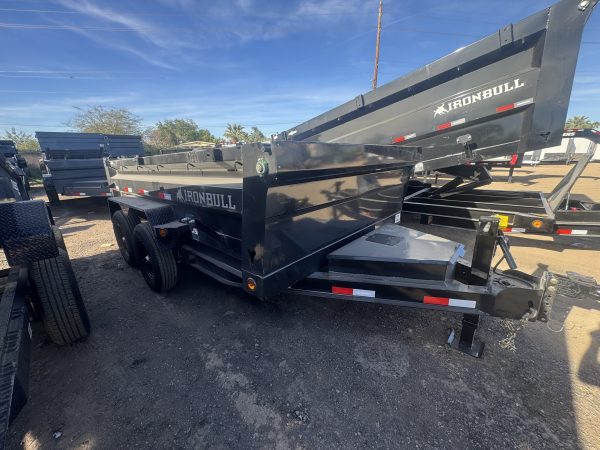 12x83 IronBull Tandem Axle Dump, 15K GVWR, 24" Sides, Solar Charger
