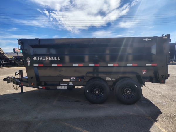 14x83 IronBull Tandem Axle Dump, 15K GVWR, 48" Sides, Solar Charger