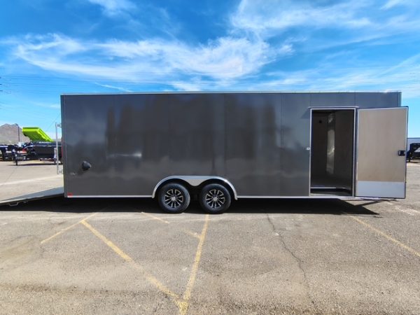 24x8.5 Indigo DLX Car Hauler, 10K GVWR, 6" Extra Height, Flat Front, Ramp Door