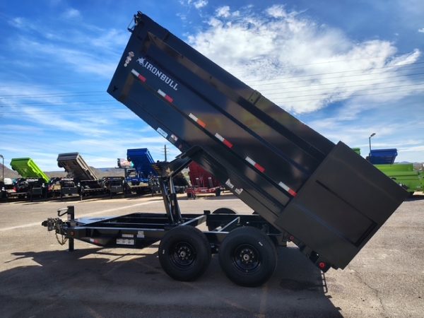 14x83 IronBull Tandem Axle Dump, 15K GVWR, 48" Sides, Solar Charger