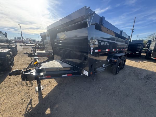 14x83 IronBull Tandem Axle Dump, 15K GVWR, 48" Sides, Solar Charger