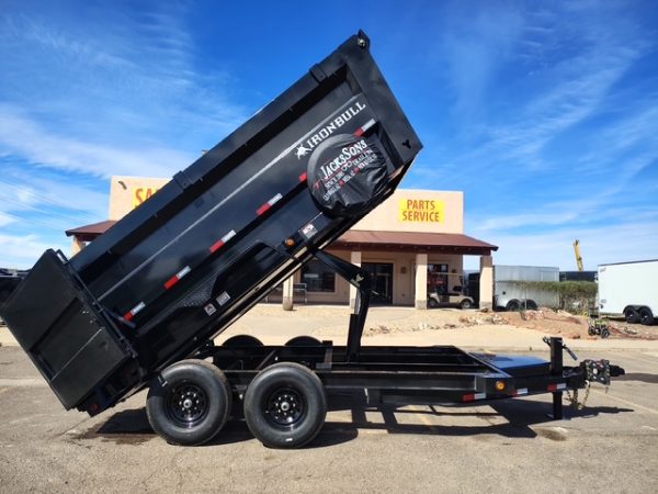 14x83 IronBull Tandem Axle Dump, 15K GVWR, 48" Sides, Solar Charger
