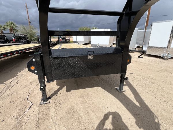 40' Gooseneck Low-Pro Flatdeck with Singles, 15,680 GVWR, Monster Ramps