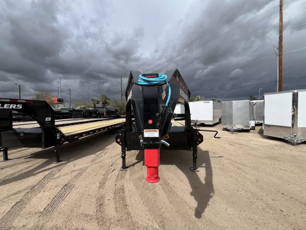 40' Gooseneck Low-Pro Flatdeck with Singles, 15,680 GVWR, Monster Ramps