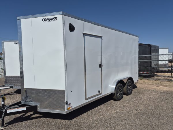 16x7.5 Jasper SE, 7K GVWR, Rubber Flooring, White Vinyl Walls/Ceiling, Ramp Door, 6" Extra Height