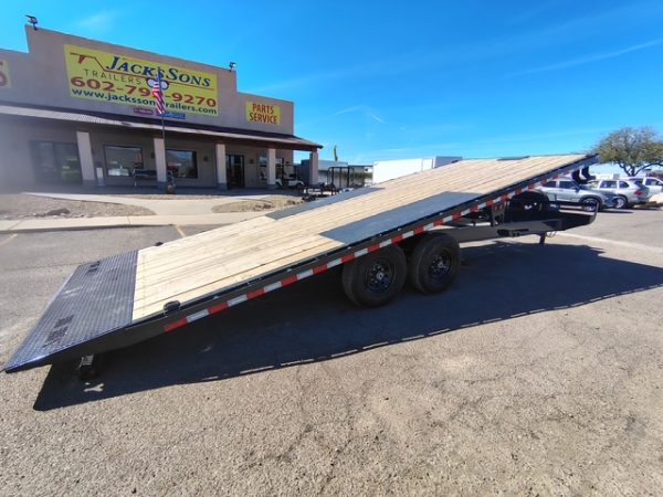 24x102" IronBull Tandem Axle, 14K GVWR, Deckover Tilt, Scissor UPG