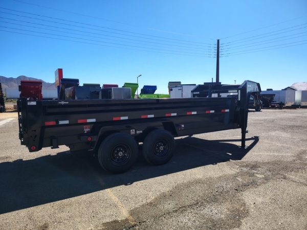 16x83 IronBull Gooseneck, Tandem Axle Dump, 15K GVWR, 24" Sides, Telescopic Cylinder