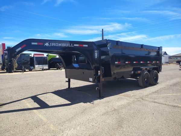 14x83 IronBull Gooseneck, Tandem Axle Dump, 15K GVWR, 48" Sides,  Telescopic Cylinder