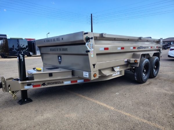 14x83 IronBull Tandem Axle Dump, 15K GVWR, Hyd. Jack, 14PLY, 24" Sides