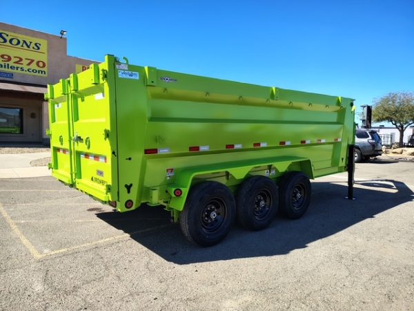 16x83 IronBull Gooseneck, Triple Axle Dump, 21K GVWR, 48" Sides