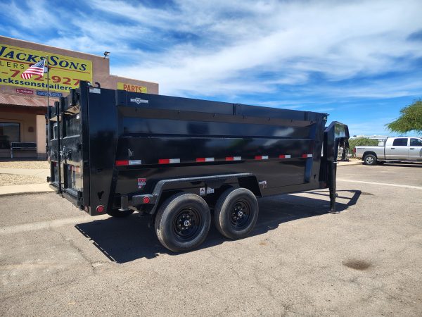 14x83 IronBull Gooseneck, Tandem Axle Dump, 15K GVWR, 48" Sides,  Telescopic Cylinder