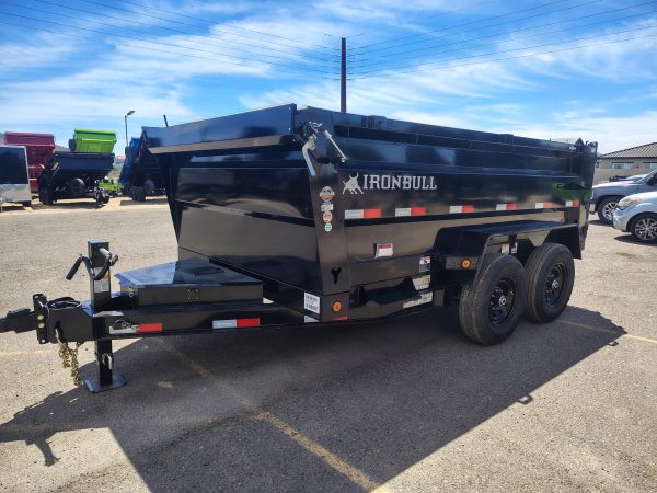 12x83 IronBull Tandem Axle Dump, 14K GVWR, 36" Sides, Solar Charger