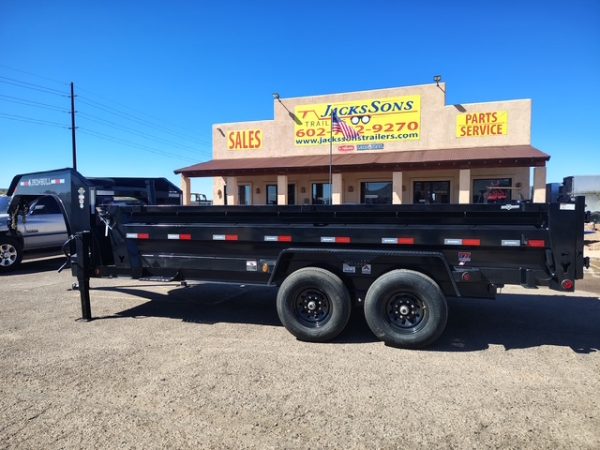16x83 IronBull Gooseneck, Tandem Axle Dump, 15K GVWR, 24" Sides, Telescopic Cylinder
