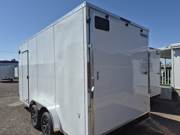 16x7.5 Jasper SE, 7K GVWR, Rubber Flooring, White Vinyl Walls/Ceiling, Ramp Door, 6" Extra Height