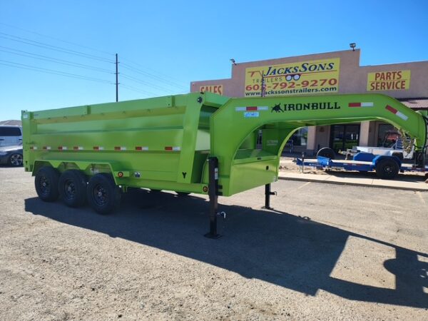 16x83 IronBull Gooseneck, Triple Axle Dump, 21K GVWR, 48" Sides