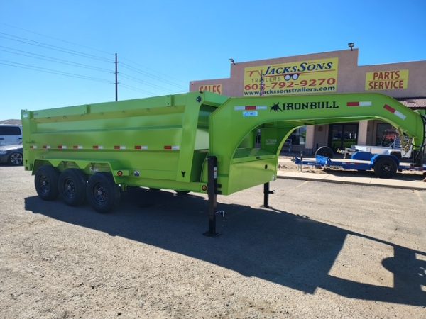 16x83 IronBull Gooseneck, Triple Axle Dump, 21K GVWR, 48" Sides
