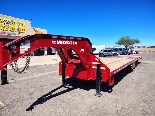 36X102" Gooseneck, Tandem Axle, 10FT Hydraulic Tail, Hyd. Jacks, 25,900 GVWR