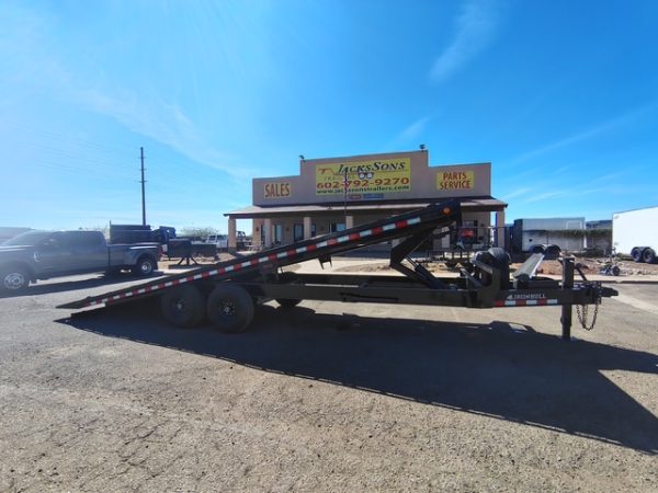 24x102" IronBull Tandem Axle, 14K GVWR, Deckover Tilt, Scissor UPG