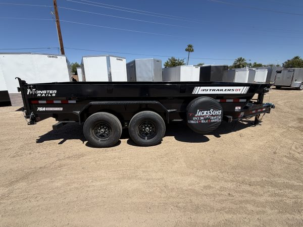 16x83 Tandem Axle, 15.4K GVWR, Low Pro Telescopic Dump, 24" Sides