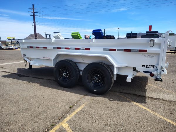 14x83 Tandem Axle, 15,400 GVWR, Low Pro Dump, 24" Sides, Solar Charger, Hydraulic Jack, 14 Ply Tires