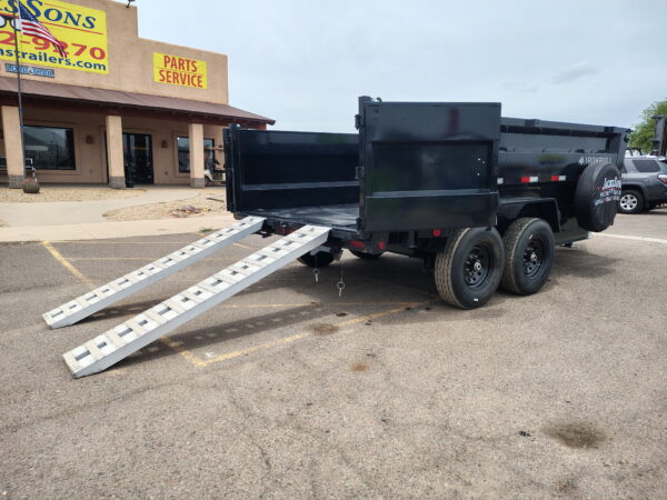 14x83 IronBull Tandem Axle Dump, 15K GVWR, 36" Sides, Solar Charger, 14 Ply Tires